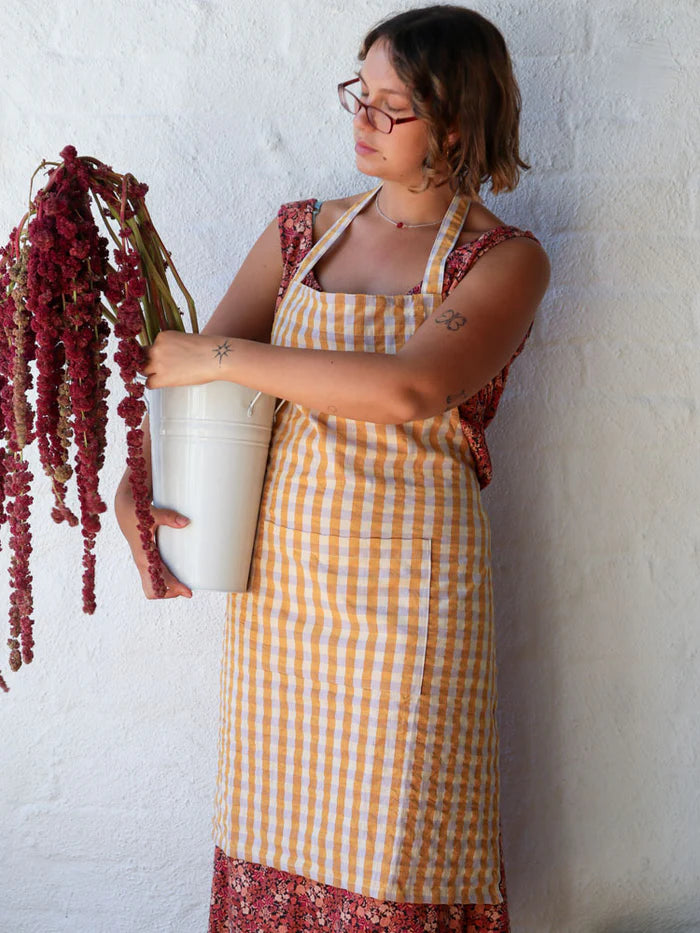 Mango Seersucker Apron