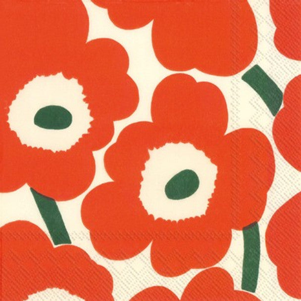 Marimekko Unikko Orange Green Napkins