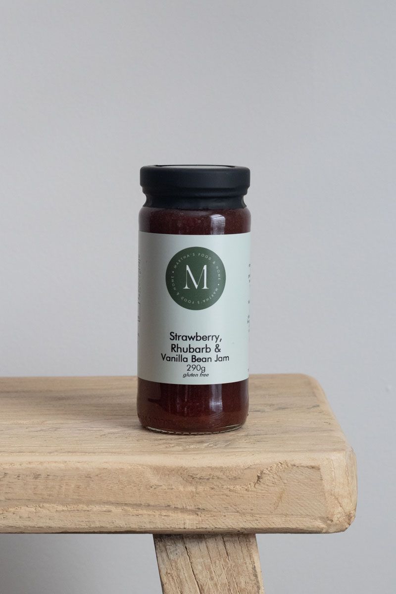 Martha's Strawberry, Rhubarb & Vanilla Jam 290gm