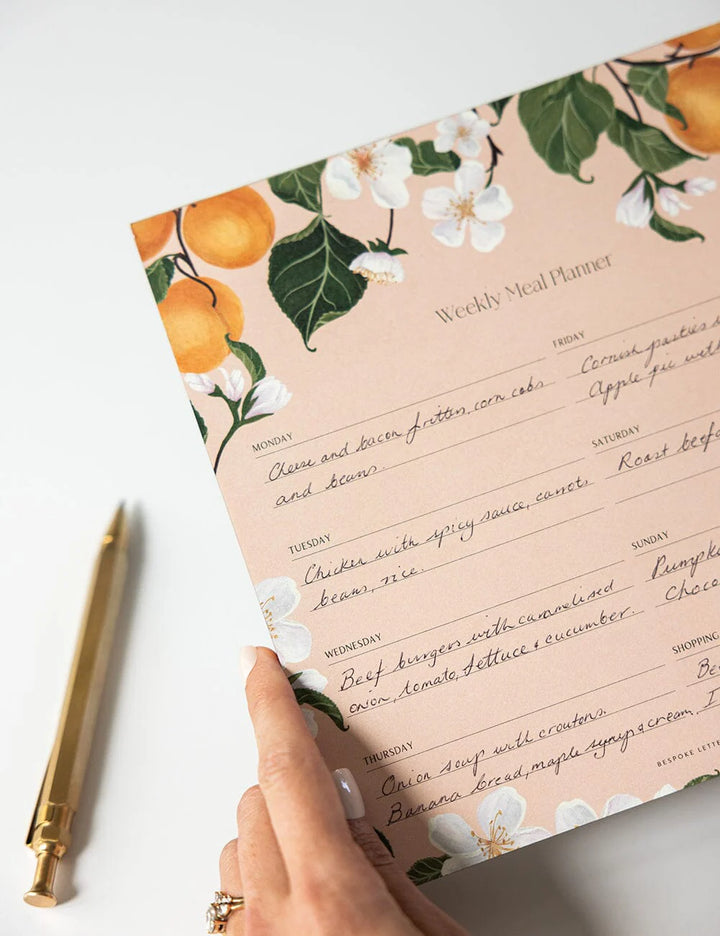 Bespoke Peaches Meal Planner Notepad