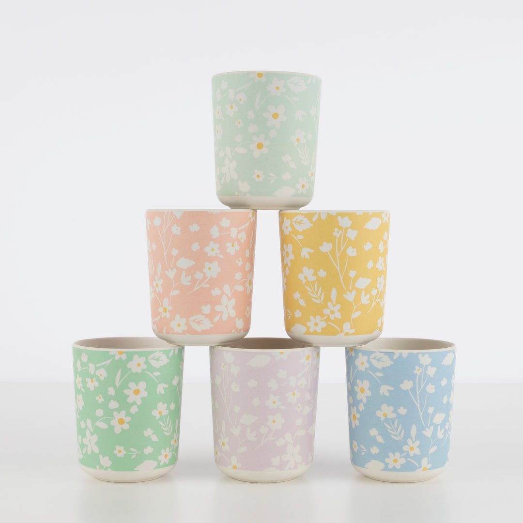 Meri Meri - Floral Bamboo Cups 6pk