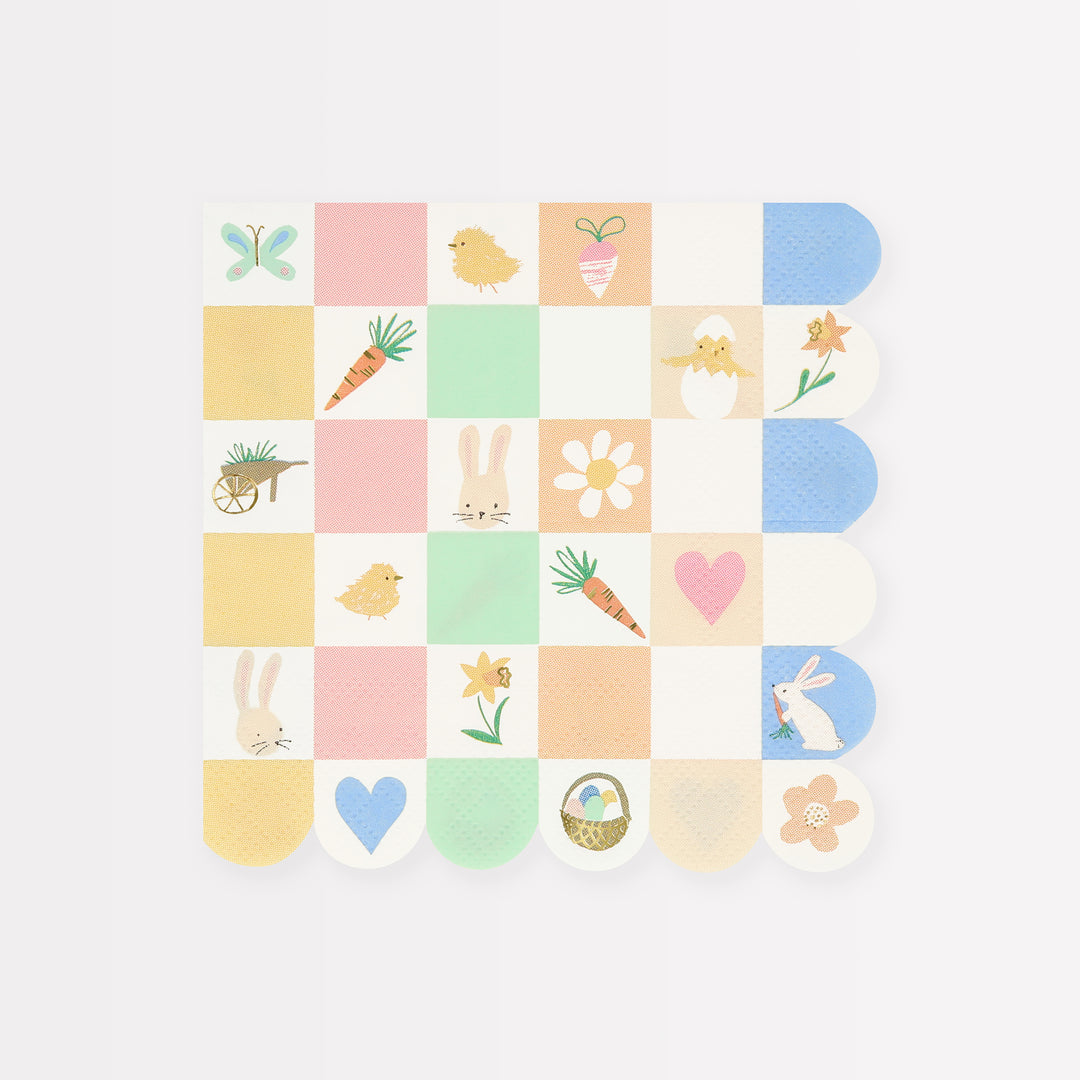 Meri Meri - Easter Icon Checkerboard Napkins 16pk