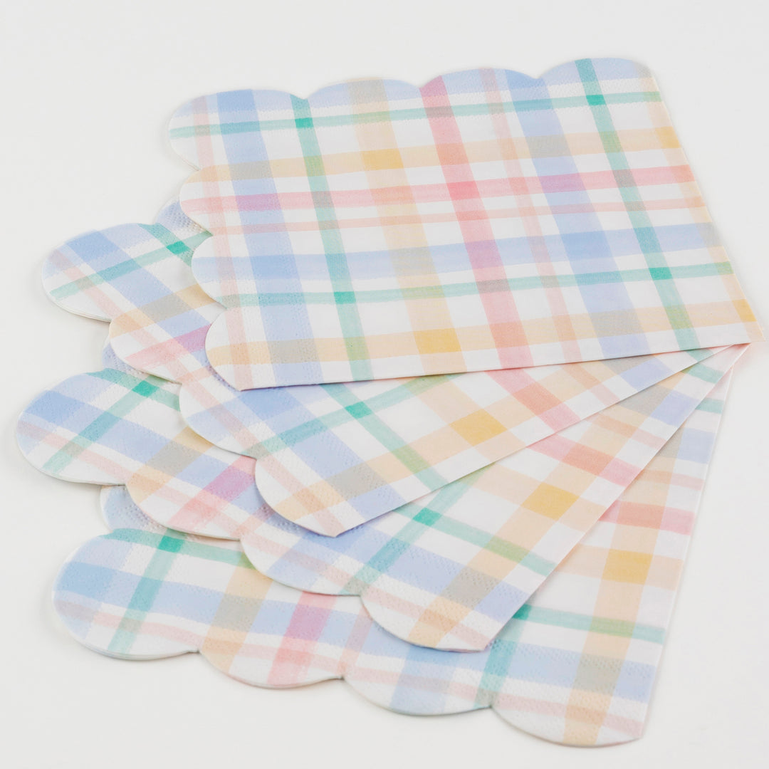 Meri Meri - Large Spring Plaid Napkins 16pk