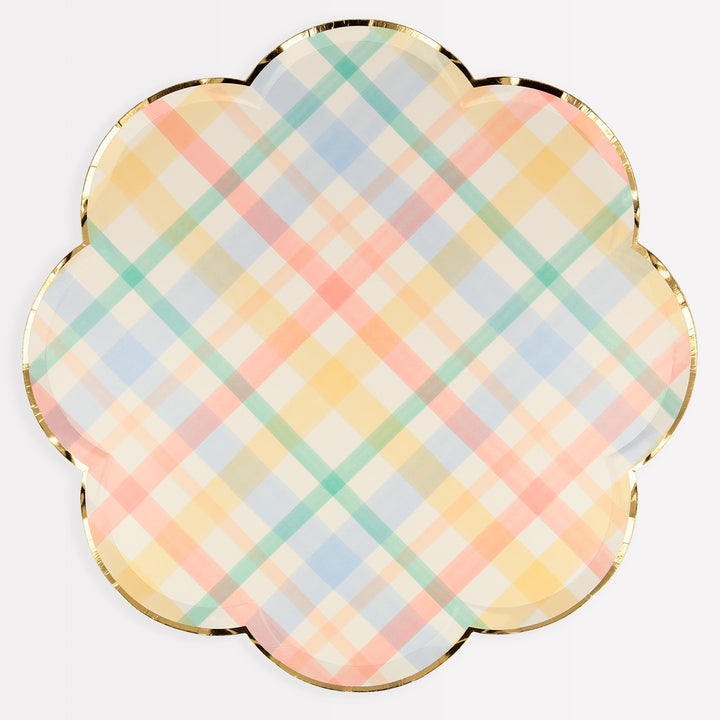 Meri Meri - Spring Plaid Dinner Plates 8pk