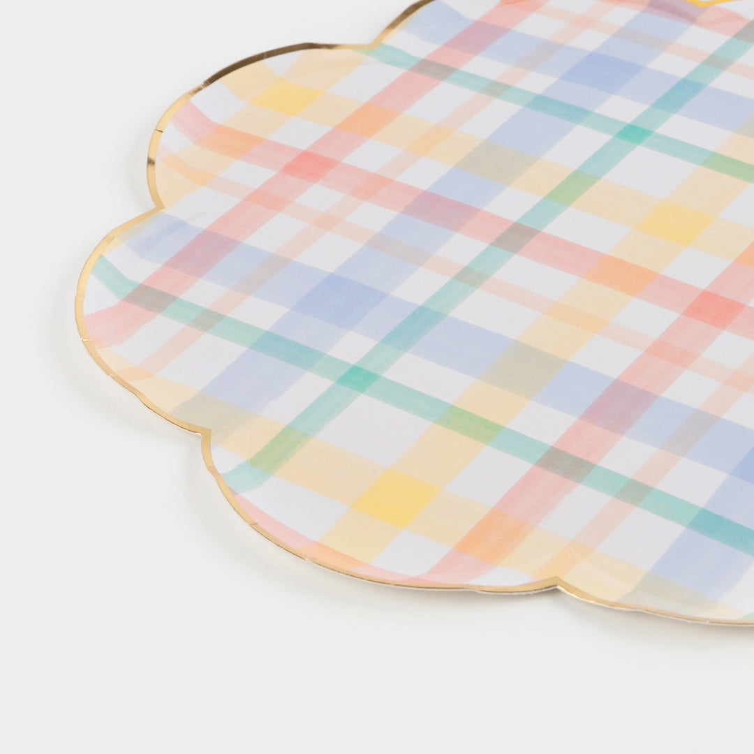 Meri Meri - Spring Plaid Dinner Plates 8pk