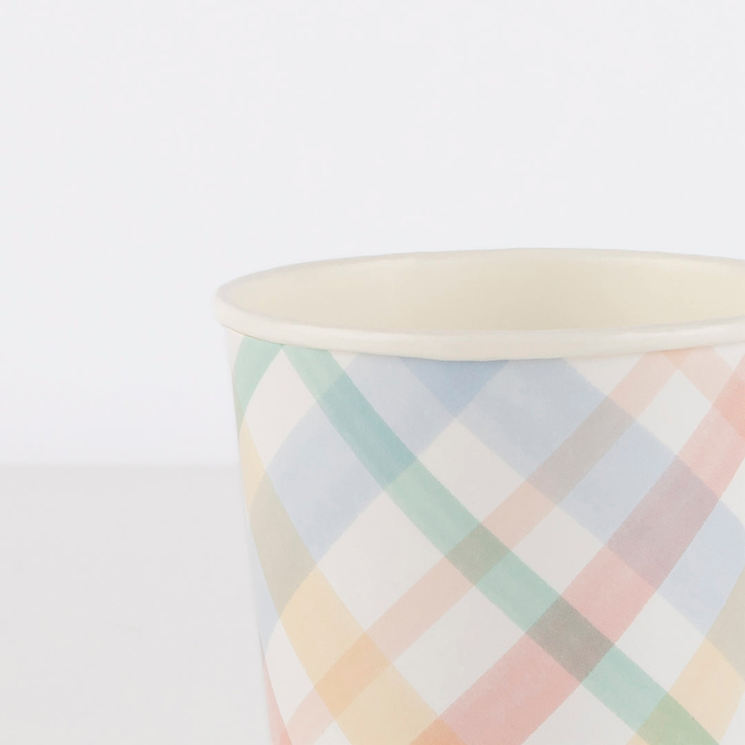 Meri Meri - Plaid Pattern Cups 8pk