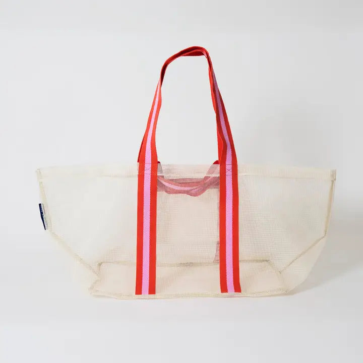 Mesh Oversize Tote: Ecru