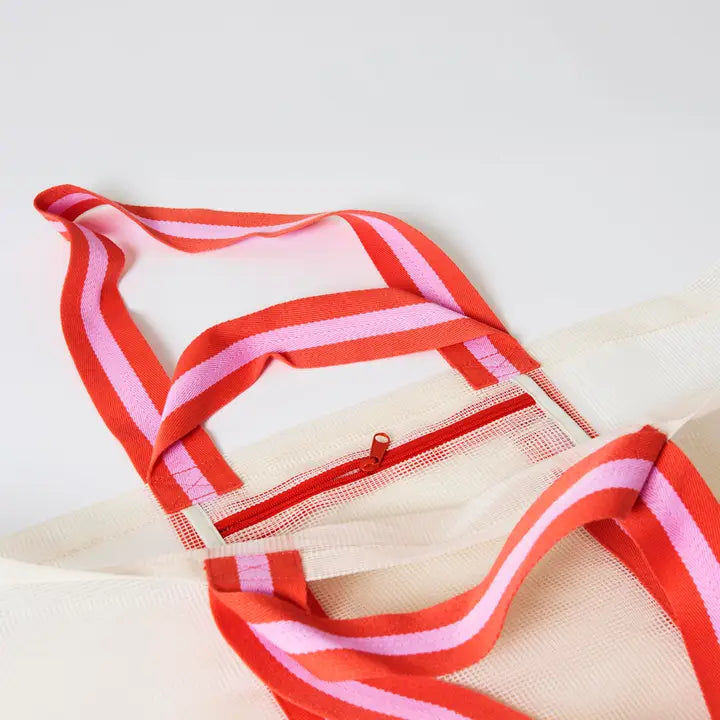 Mesh Oversize Tote: Ecru