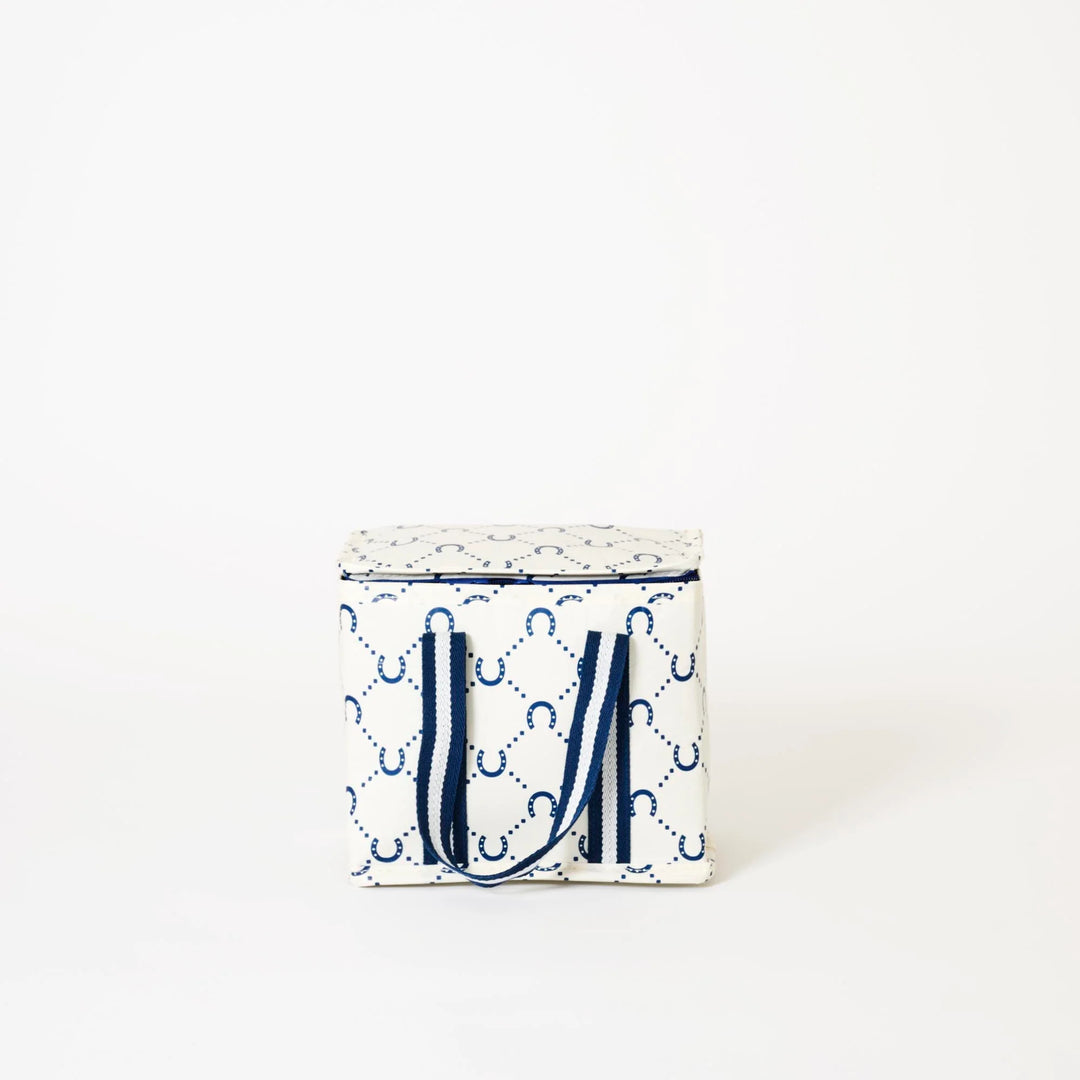 Mini Insulated Tote: Navy Horseshoe