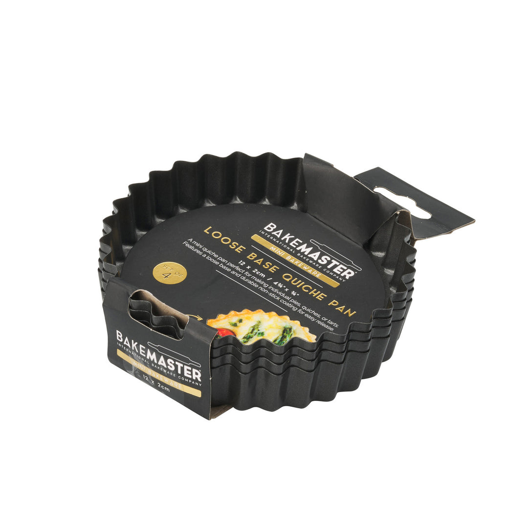 Bakemaster loose base quiche pan packaging on a white background