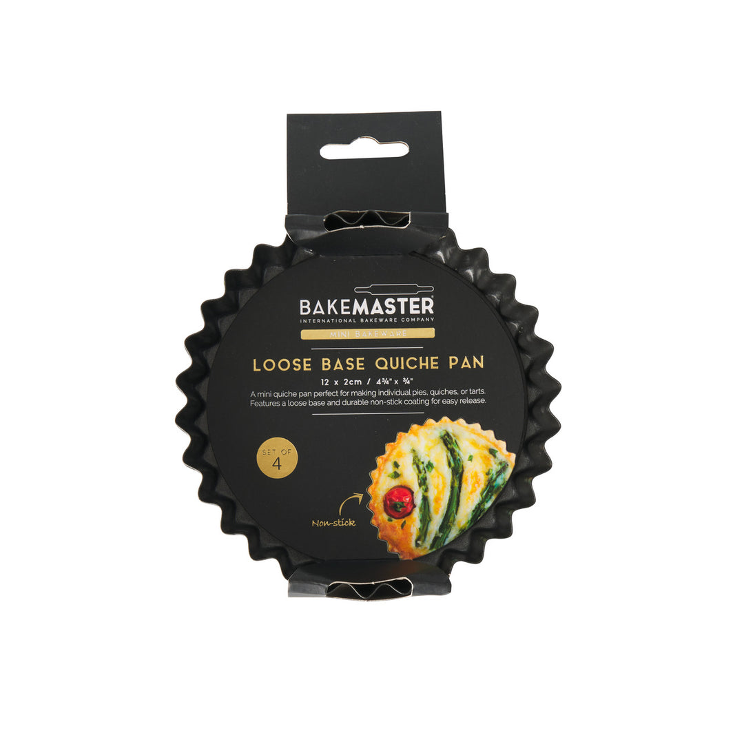 Bakemaster loose base quiche pan packaging on a white background