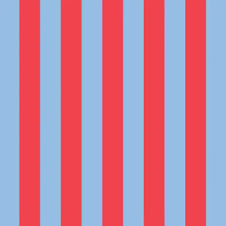 Pattern of red and blue vertical stripes on a blue background