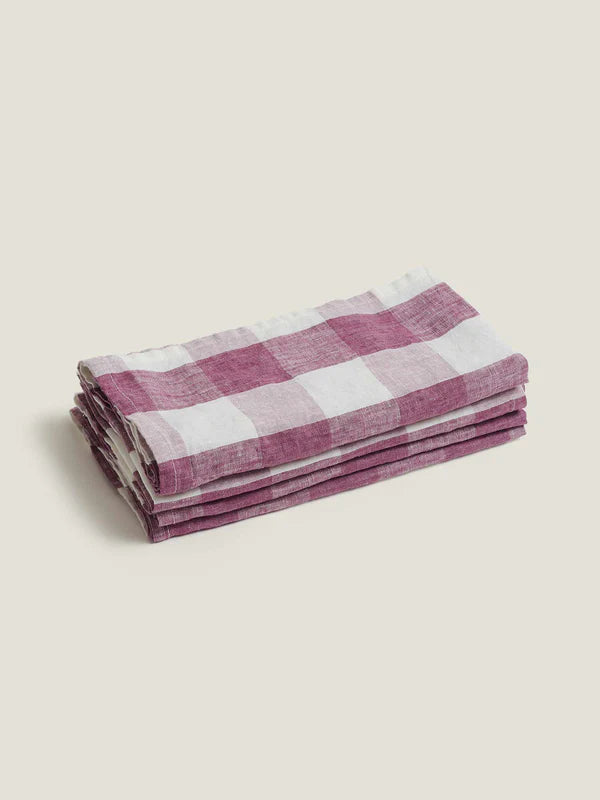 Carlotta & Gee Napkins: Lavender Check