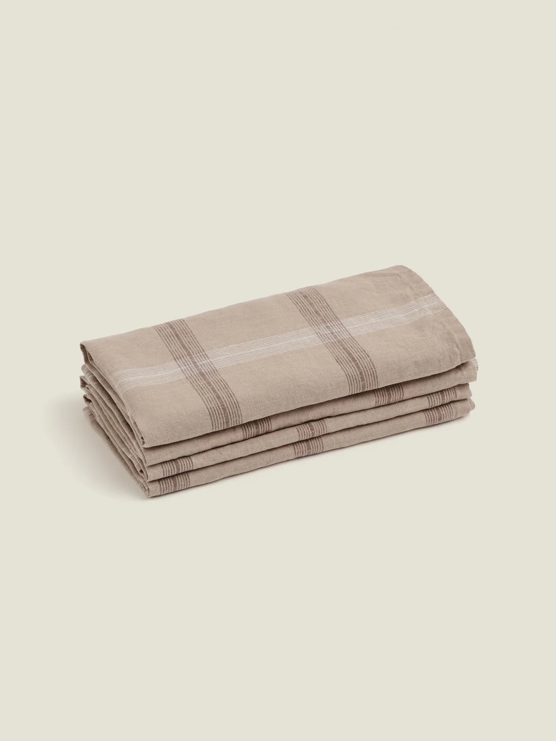 Carlotta & Gee Napkins: Natural Plaid