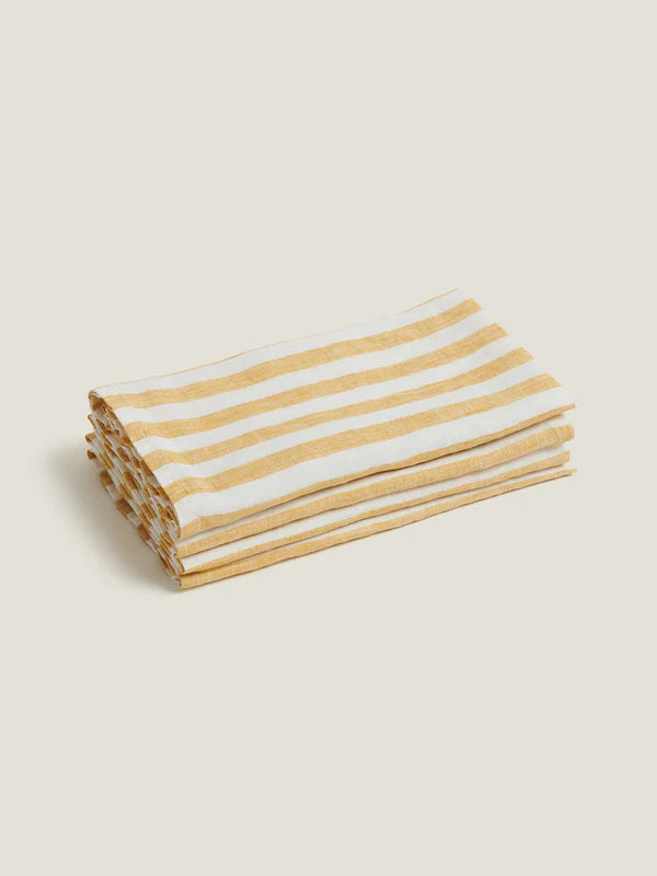 Carlotta & Gee Napkins: Yellow Stripes