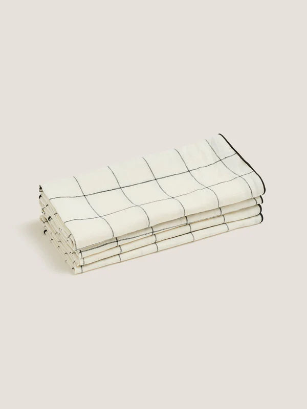 Carlotta & Gee Napkins: Black Grid