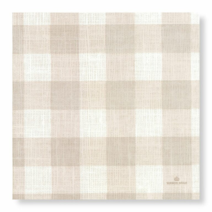 Natural Gingham Dinner Napkins