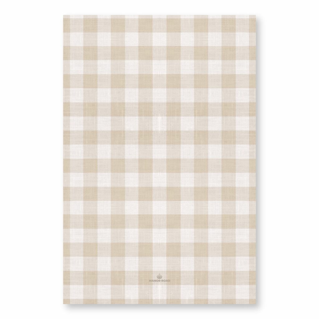 Natural Gingham Microfibre Tea Towel