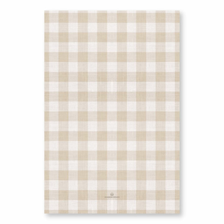 Natural Gingham Microfibre Tea Towel