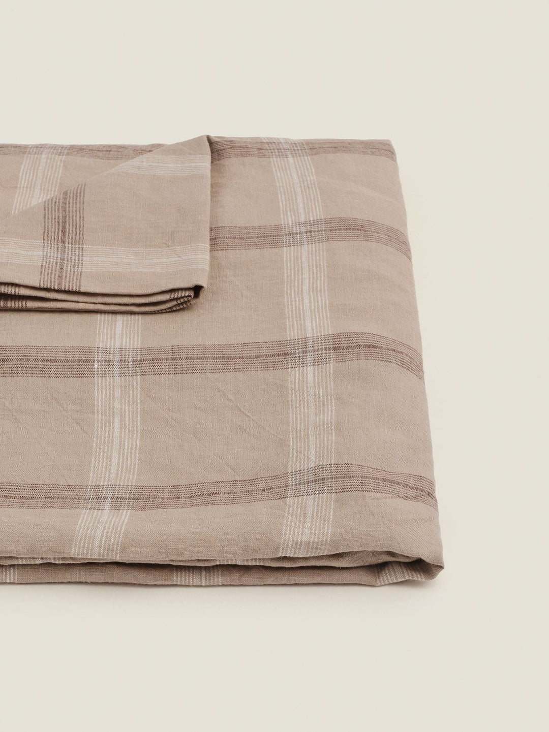 Carlotta & Gee Tablecloth: 350x180cm: Natural Plaid