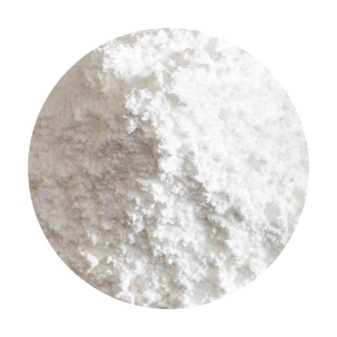 Close-up of snow sugar on a white background

