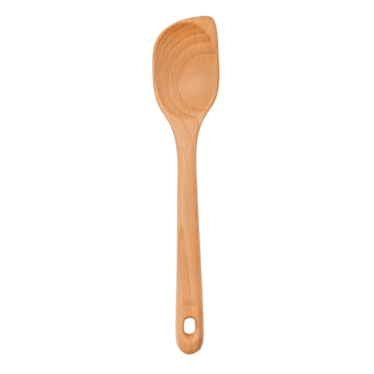 Wooden spoon on white background