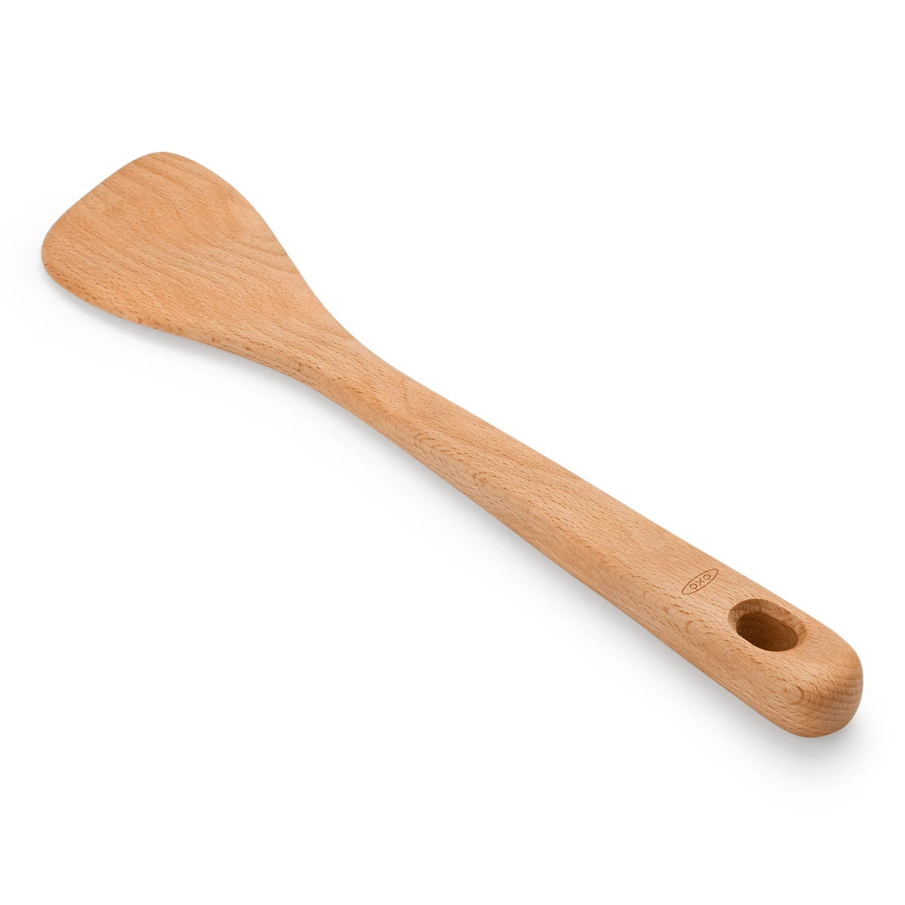Wooden spatula on a white background