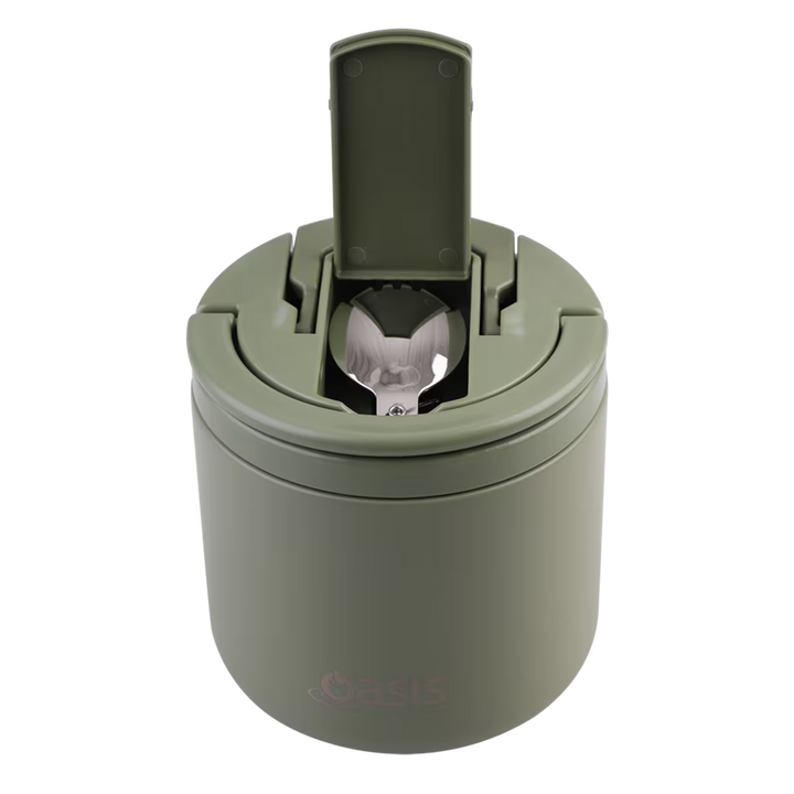 Oasis Insulated Food Flask: Olive Green