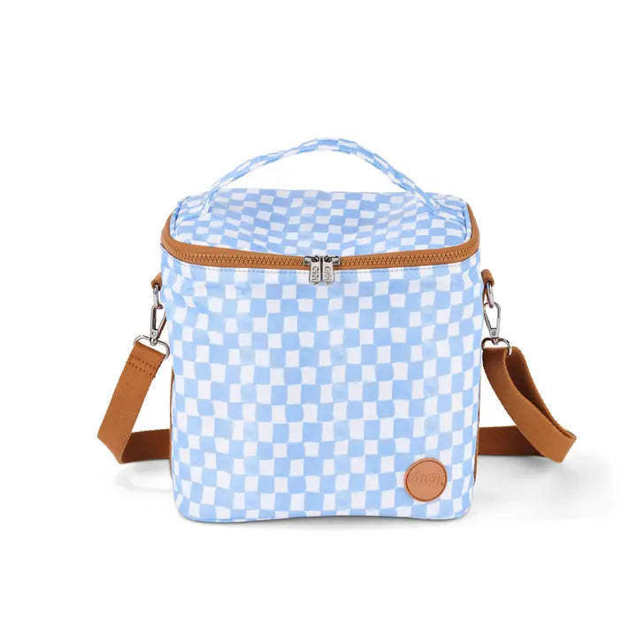 Oioi Midi Insulated Lunch Bag: Blue Check