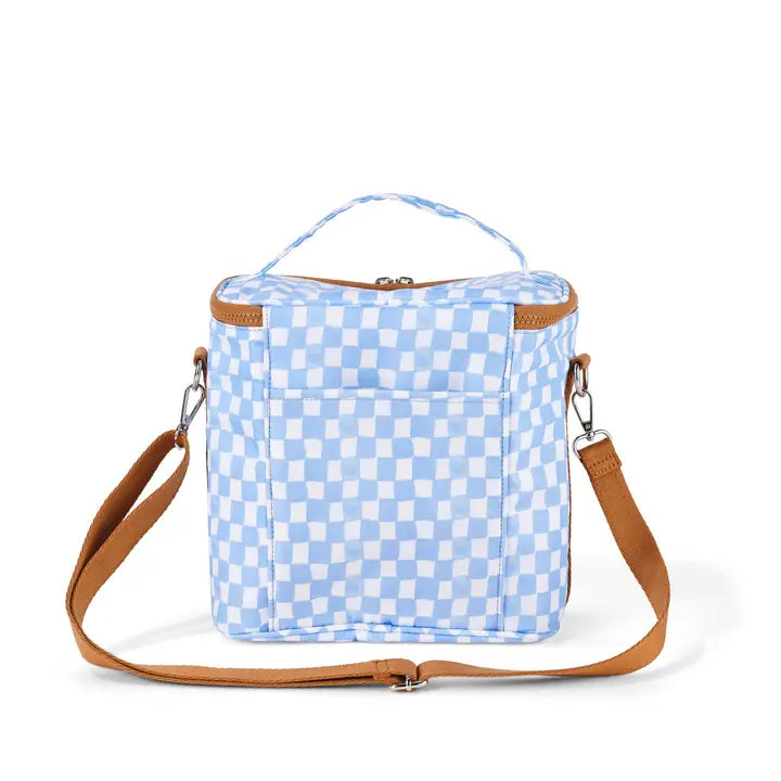 Oioi Midi Insulated Lunch Bag: Blue Check