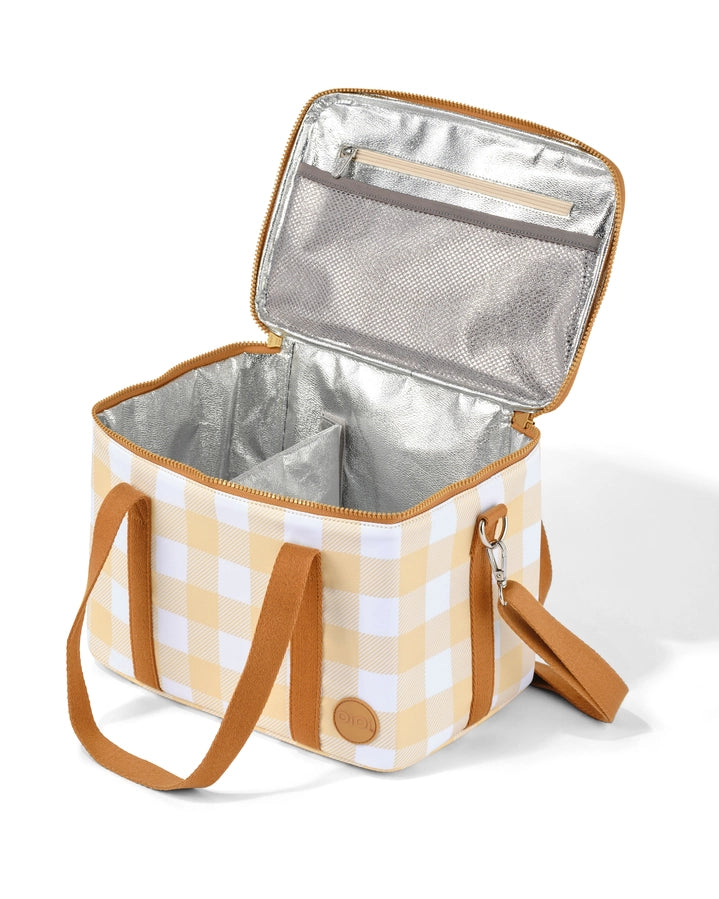 OiOi Maxi Insulated Lunch Bag: Beige Gingham