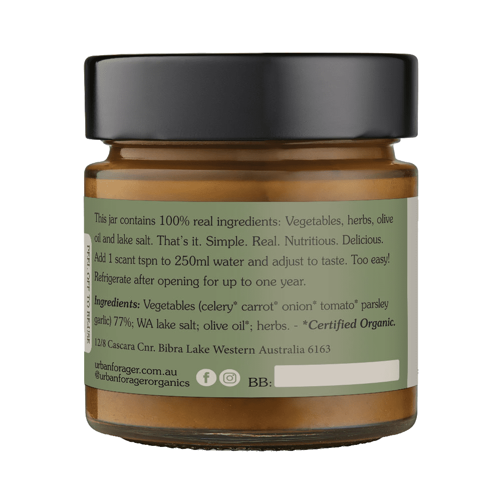 Jar with a black lid and green label on a white background