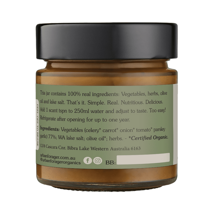 Jar with a black lid and green label on a white background