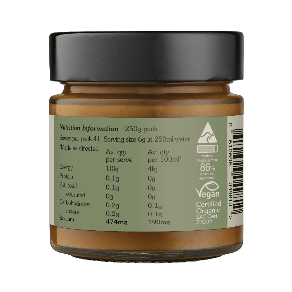 Jar with nutrition label on a white background