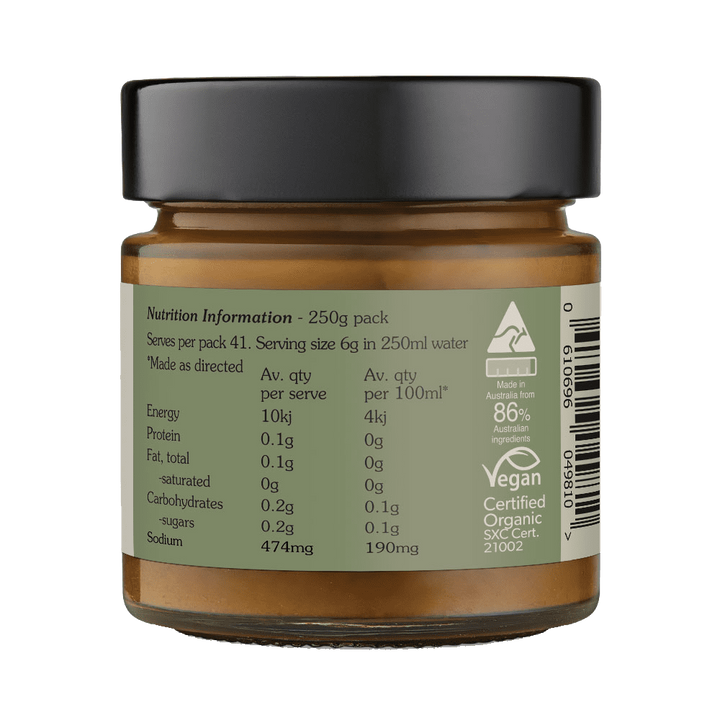 Jar with nutrition label on a white background