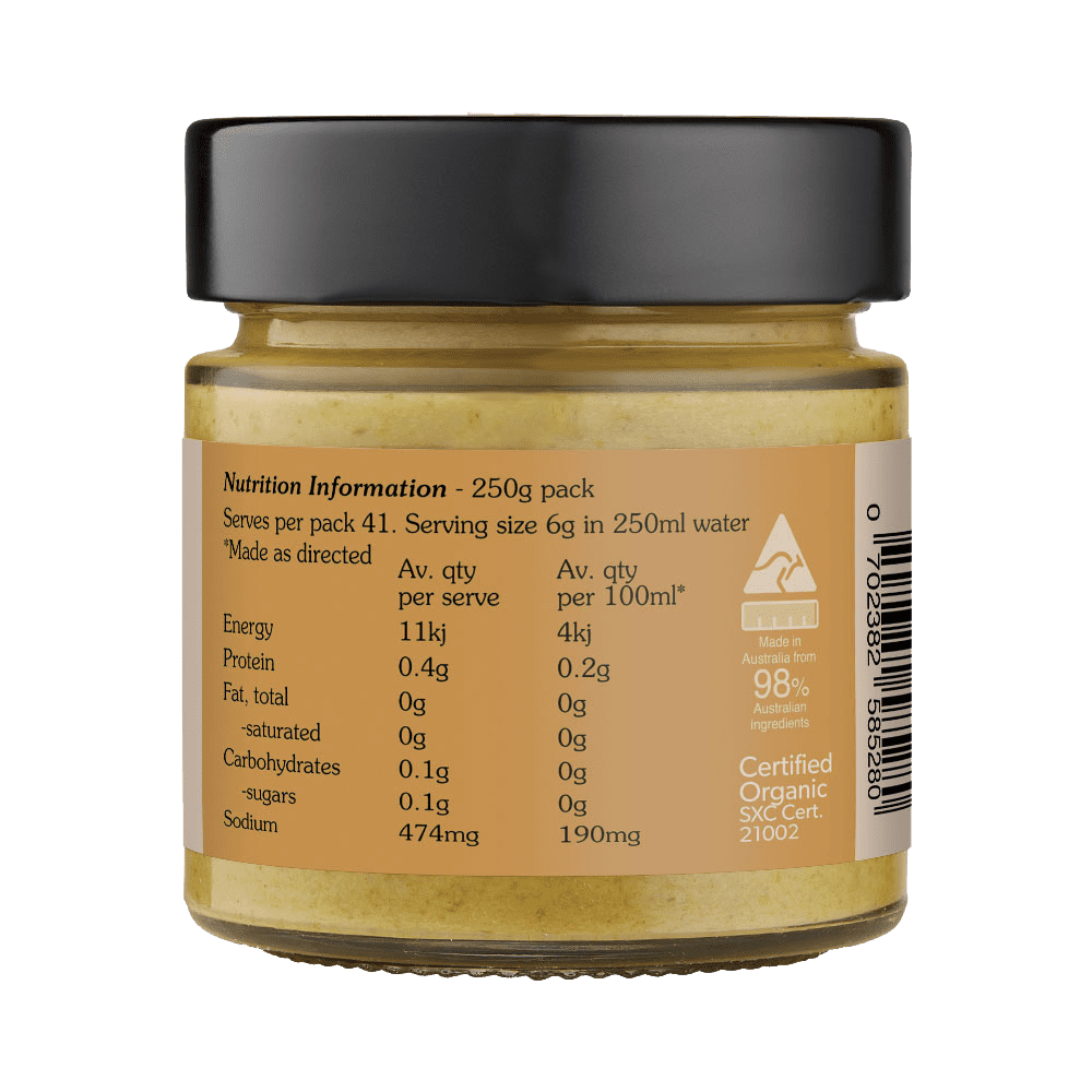 Jar with nutrition label on a white background