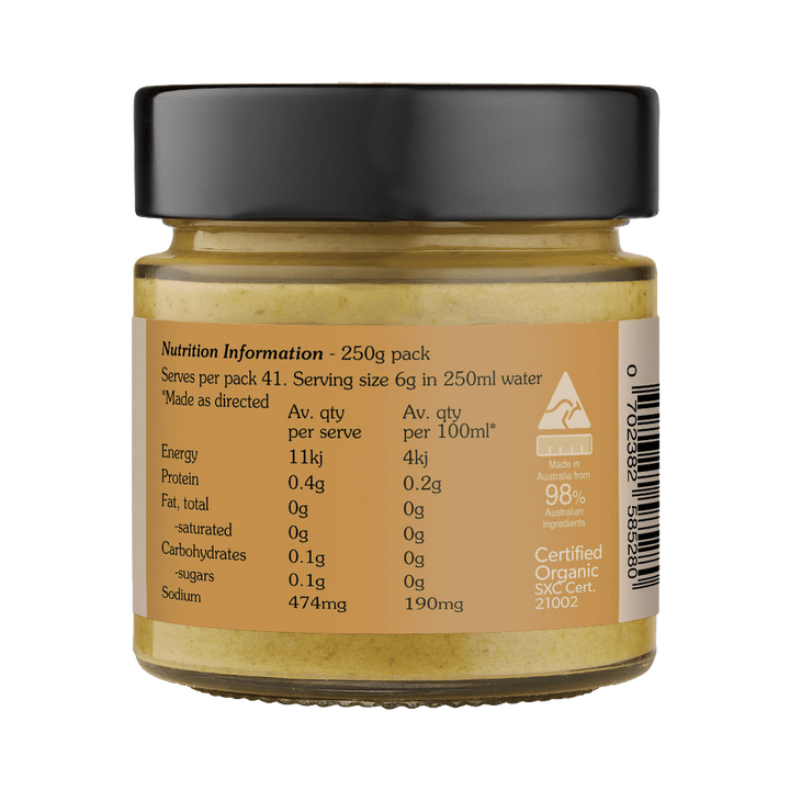 Jar with nutrition label on a white background