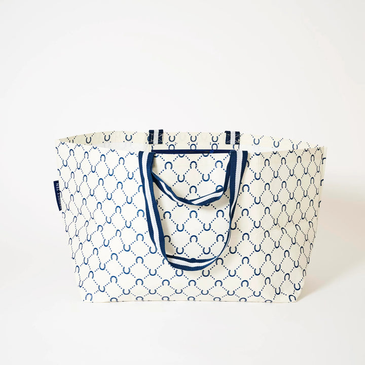 Oversized Tote: Navy Horseshoe