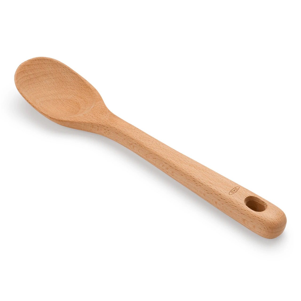 Wooden spoon on a white background