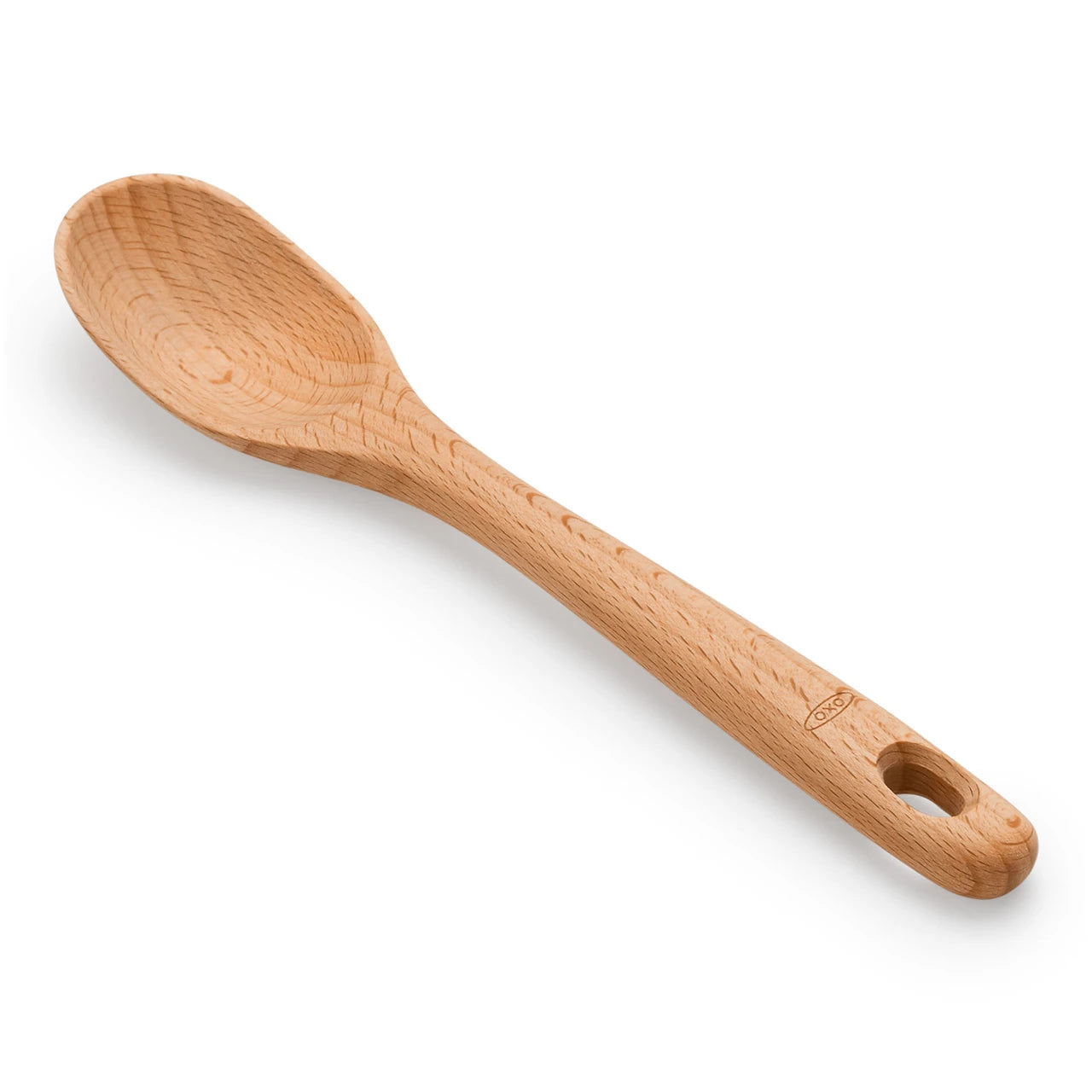 Wooden spoon on a white background