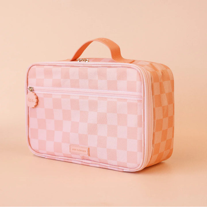 Fox & Fallow Peach Check Large Lunch Bag *COMING SOON*