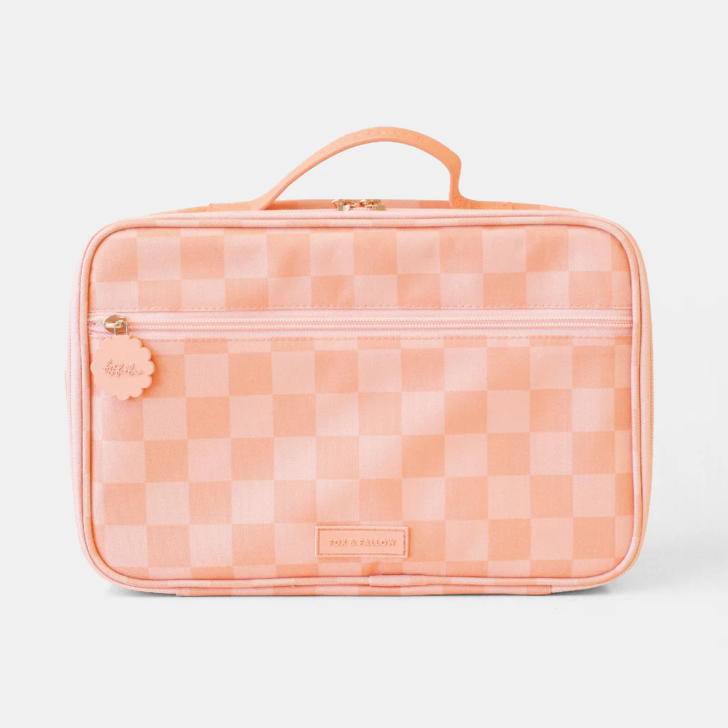 Fox & Fallow Peach Check Large Lunch Bag *COMING SOON*