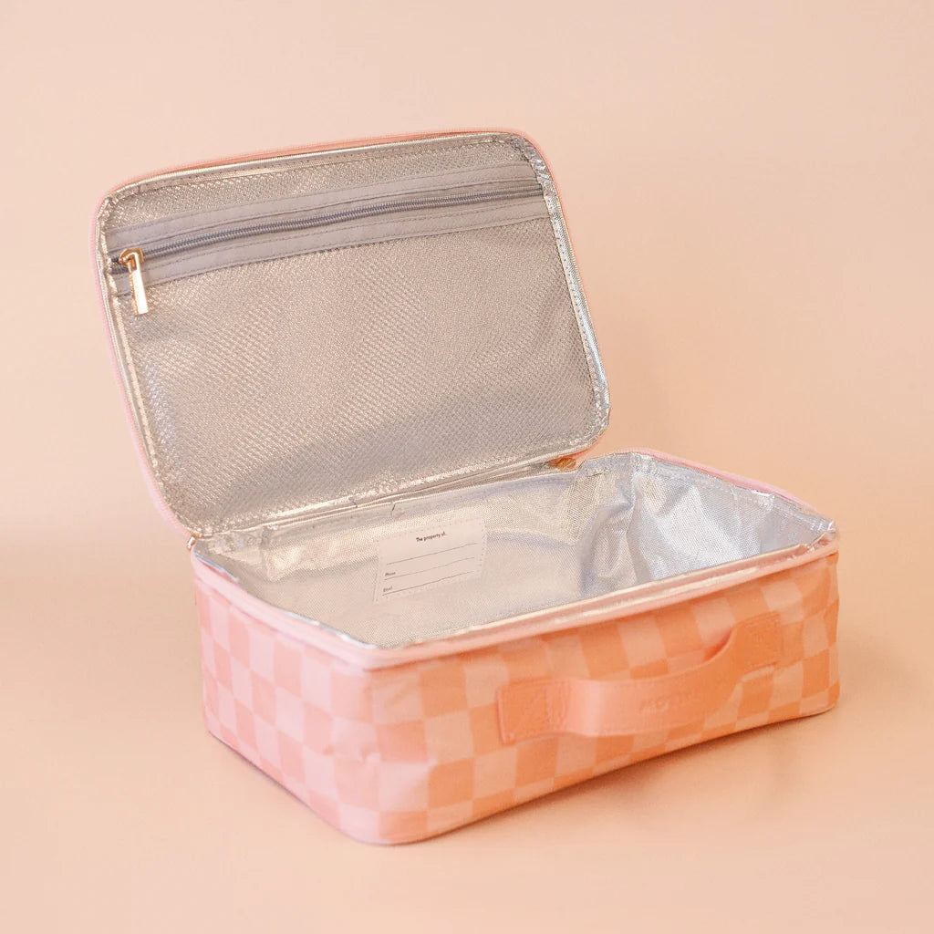 Fox & Fallow Peach Check Large Lunch Bag *COMING SOON*