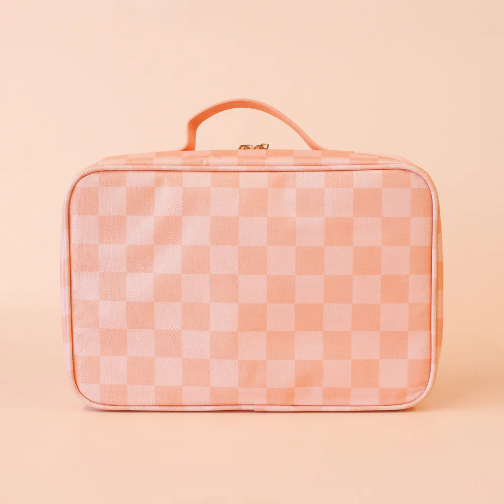 Fox & Fallow Peach Check Large Lunch Bag *COMING SOON*