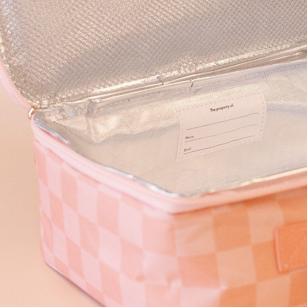 Fox & Fallow Peach Check Large Lunch Bag *COMING SOON*
