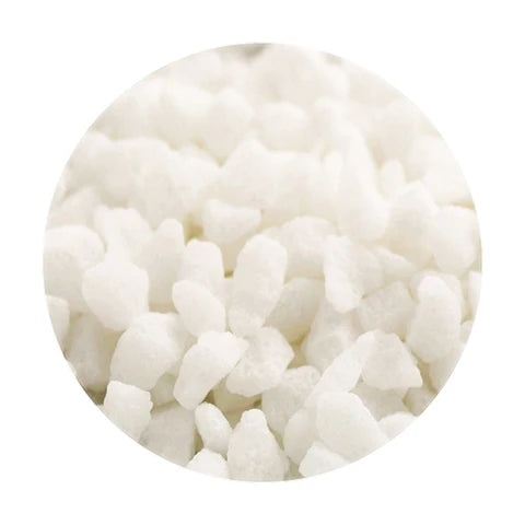 Close-up of pearl sugar on a white background