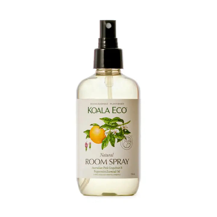 Koala Eco natural room spray bottle on a white background