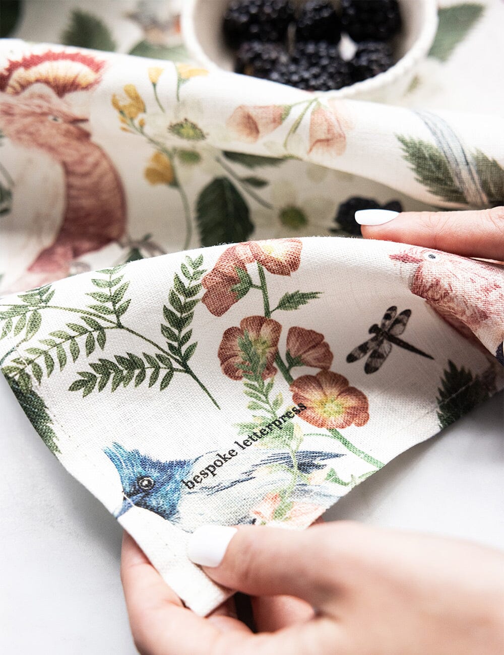 Bespoke Pink Cockatoo Linen Tea Towel