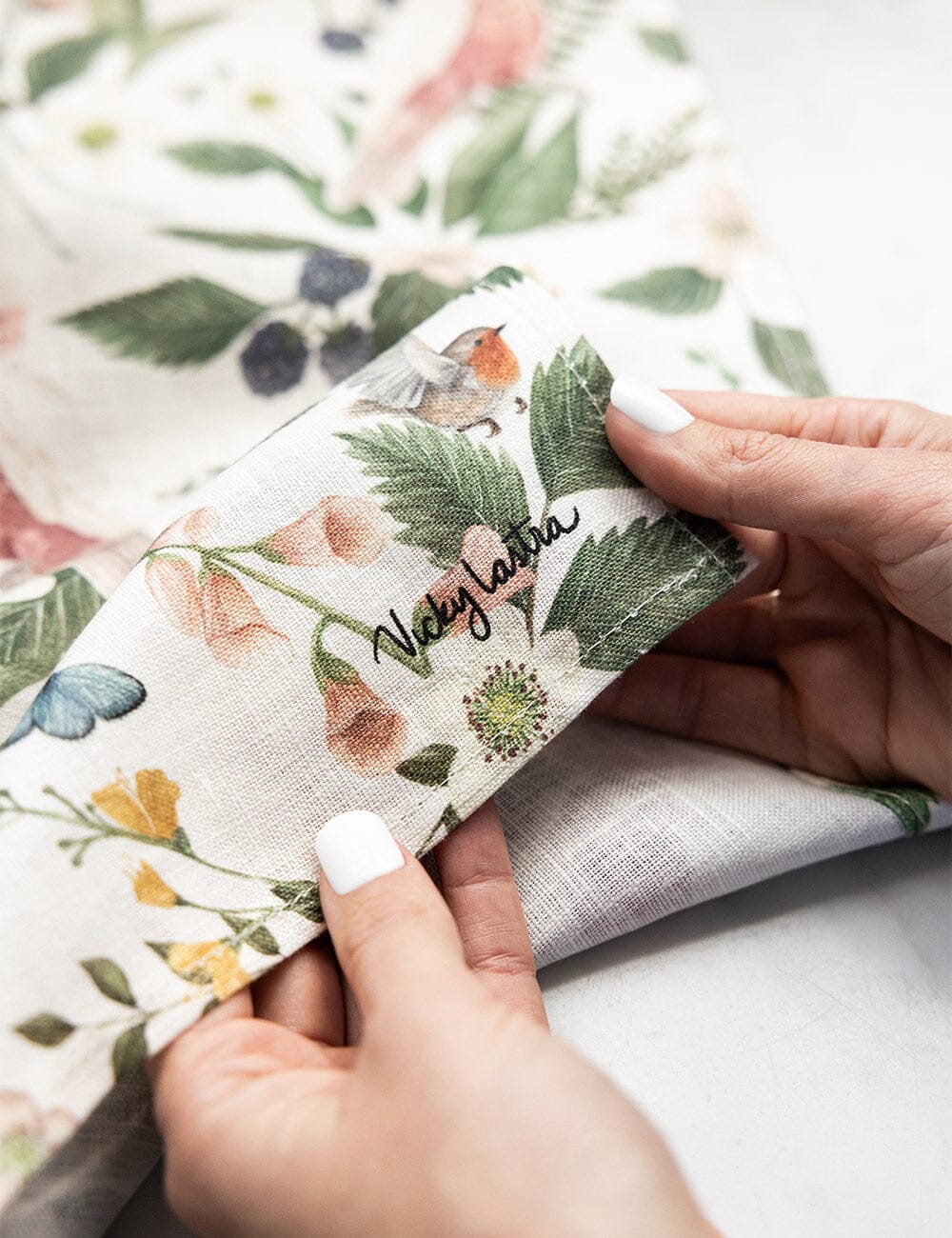 Bespoke Pink Cockatoo Linen Tea Towel