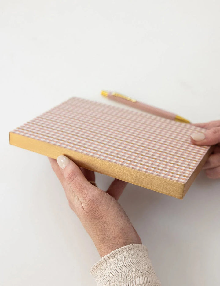 Primrose Gingham Notepad Desktop Jotter